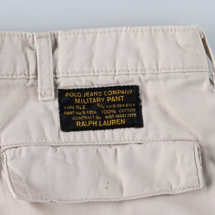 Ralph Lauren POLO JEANS COMPANY cargo shorts, men's size W36 (approx.) cotton ivory Vintage Second Hand