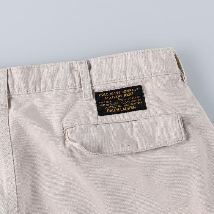 Ralph Lauren POLO JEANS COMPANY cargo shorts, men's size W36 (approx.) cotton ivory Vintage Second Hand