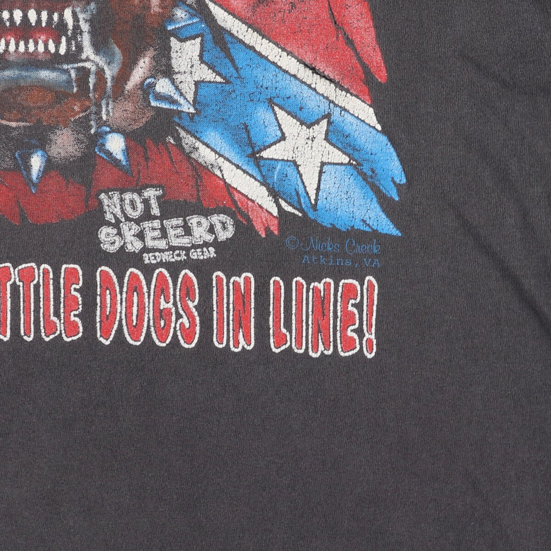 90'S vintage dog print animal t-shirt, size L for men unclear Charcoal Vintage Second Hand