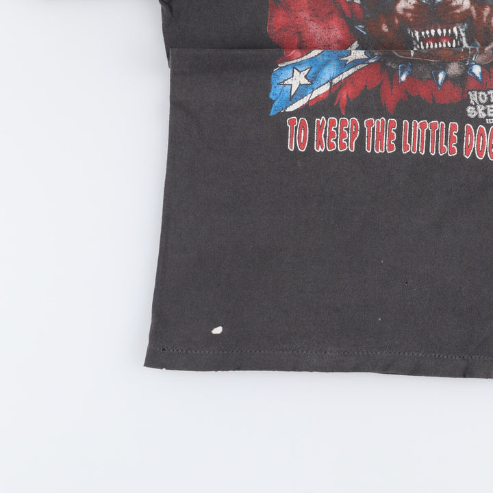 90'S vintage dog print animal t-shirt, size L for men unclear Charcoal Vintage Second Hand