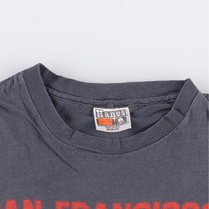 Vintage 1980'S Hanes MLB San Francisco Giants logo print T-shirt, Made in USA, Men's size M cotton Charcoal Vintage Second Hand