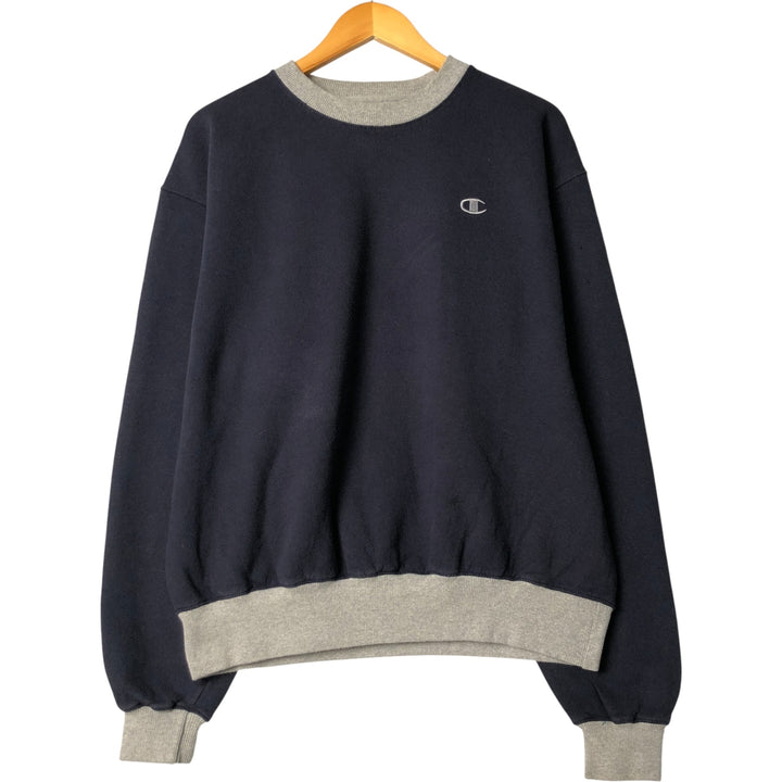 Champion ECO AUTHENTIC One-Point Logo Sweatshirt, Men's Size L cotton navy blue type Vintage Second Hand