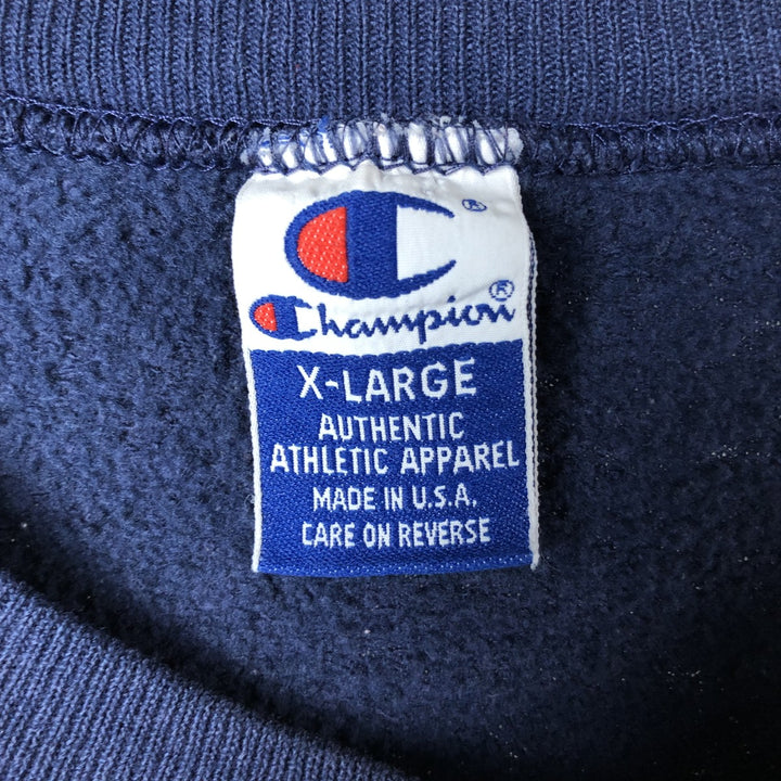 Vintage 90'S Champion Authentic Athletics Wear logo sweatshirt, Made in USA, Men's XL cotton navy blue type Vintage Second Hand