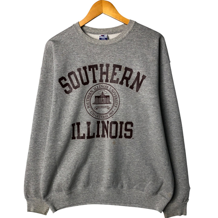 90'S Champion Authentic Athletic Apparel Triple Print College Sweatshirt, Men's Size L cotton gray type Vintage Second Hand