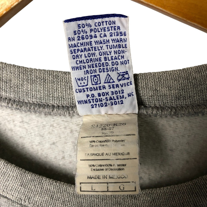 90'S Champion Authentic Athletic Apparel Triple Print College Sweatshirt, Men's Size L cotton gray type Vintage Second Hand