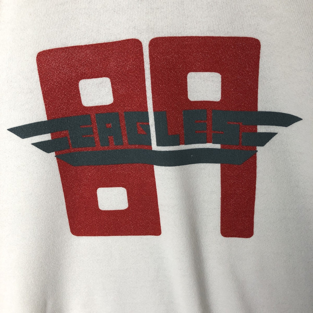 Vintage 1980'S Hanes blue tag eagle pattern animal print sweatshirt, made in the USA, men's size XL. cotton pale white type Vintage Second Hand