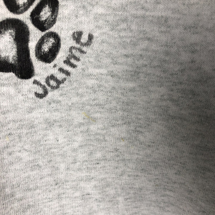 Vintage PRO SPIRIT Dog Print Animal Sweatshirt, Made in USA, Men's XXL cotton gray type Vintage Second Hand