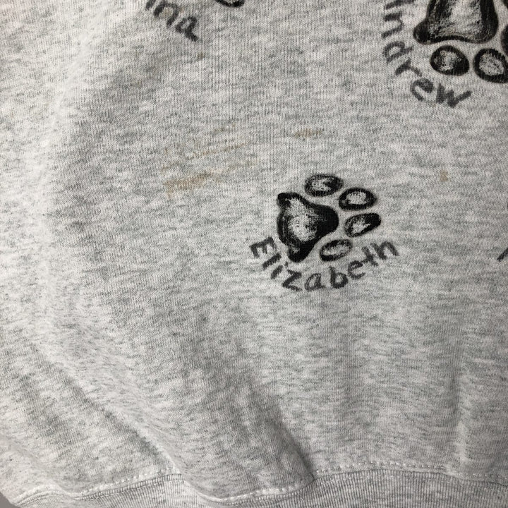 Vintage PRO SPIRIT Dog Print Animal Sweatshirt, Made in USA, Men's XXL cotton gray type Vintage Second Hand