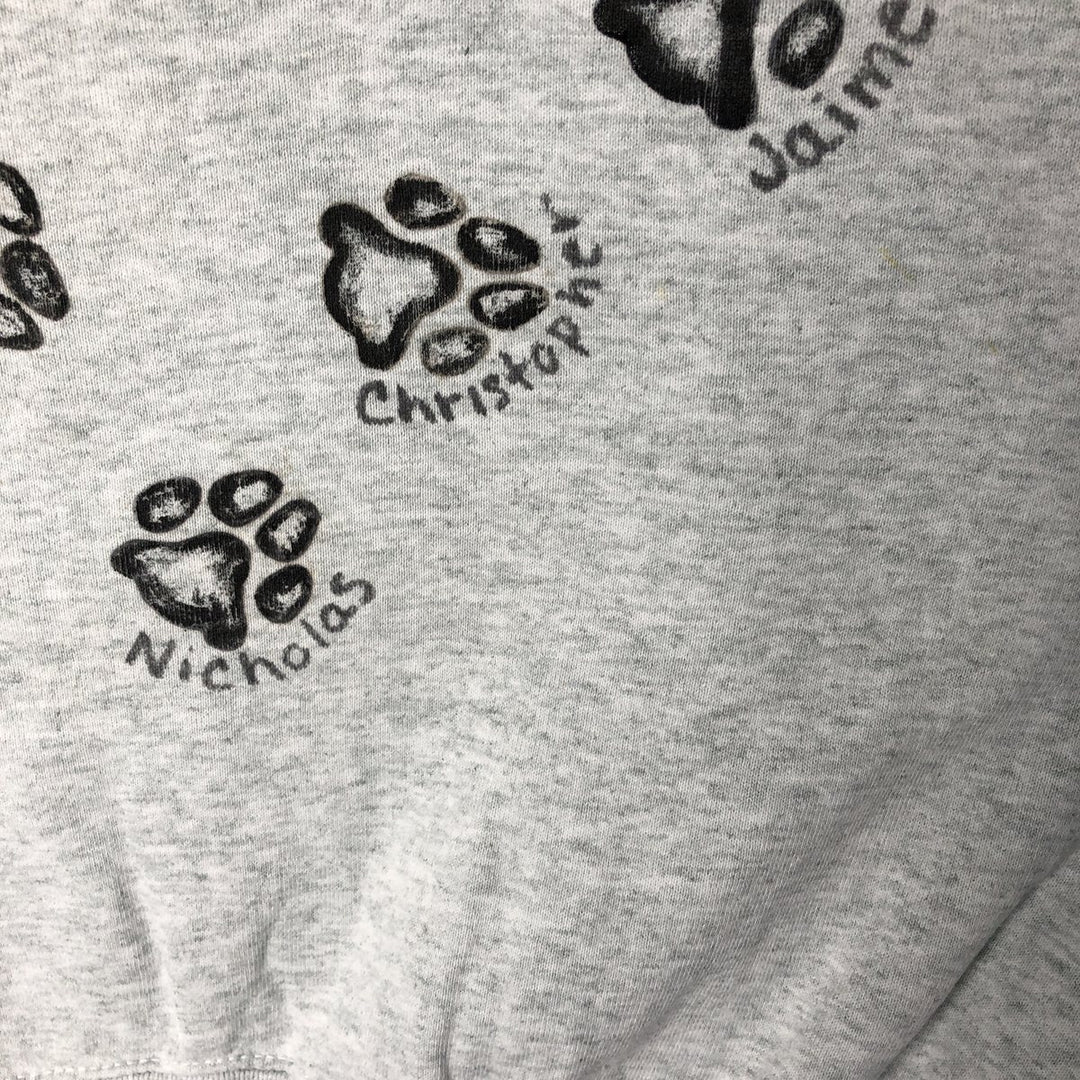 Vintage PRO SPIRIT Dog Print Animal Sweatshirt, Made in USA, Men's XXL cotton gray type Vintage Second Hand