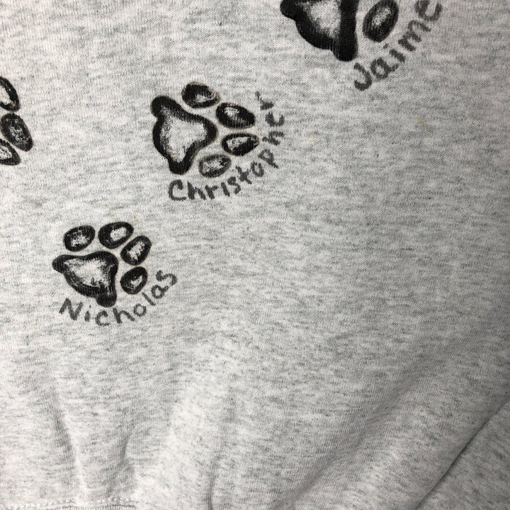 Vintage PRO SPIRIT Dog Print Animal Sweatshirt, Made in USA, Men's XXL cotton gray type Vintage Second Hand