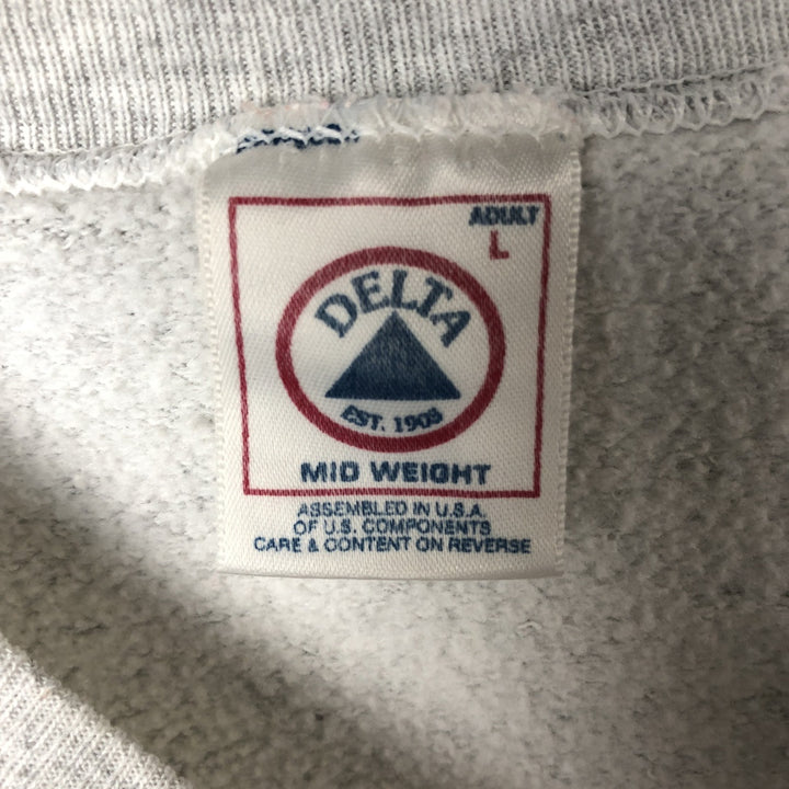 Vintage 90'S Delta Mid-Weight Eagle Pattern Animal Print Sweatshirt, Made in USA, Men's Size L cotton gray type Vintage Second Hand