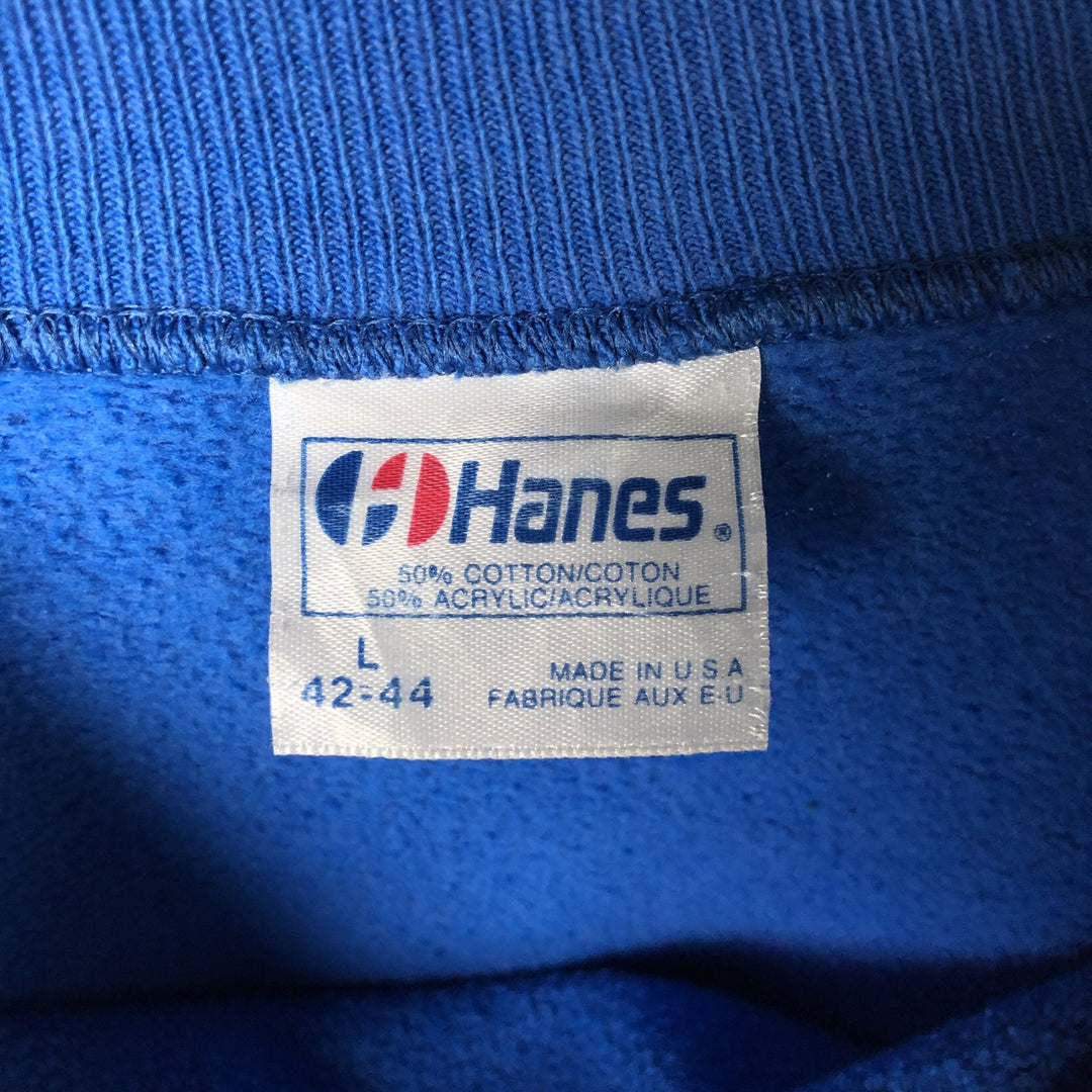 Vintage 1980'S Hanes sweatshirt, made in the USA, size L, men's cotton blue type Vintage Second Hand