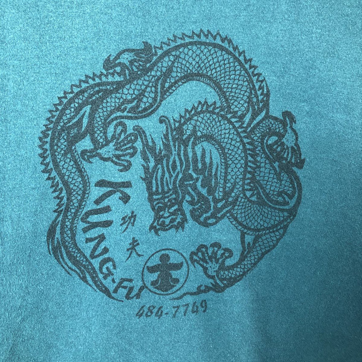 Vintage 90'S Jerzees Dragon Print Sweatshirt, Made in USA, Men's Size Large cotton green type Vintage Second Hand