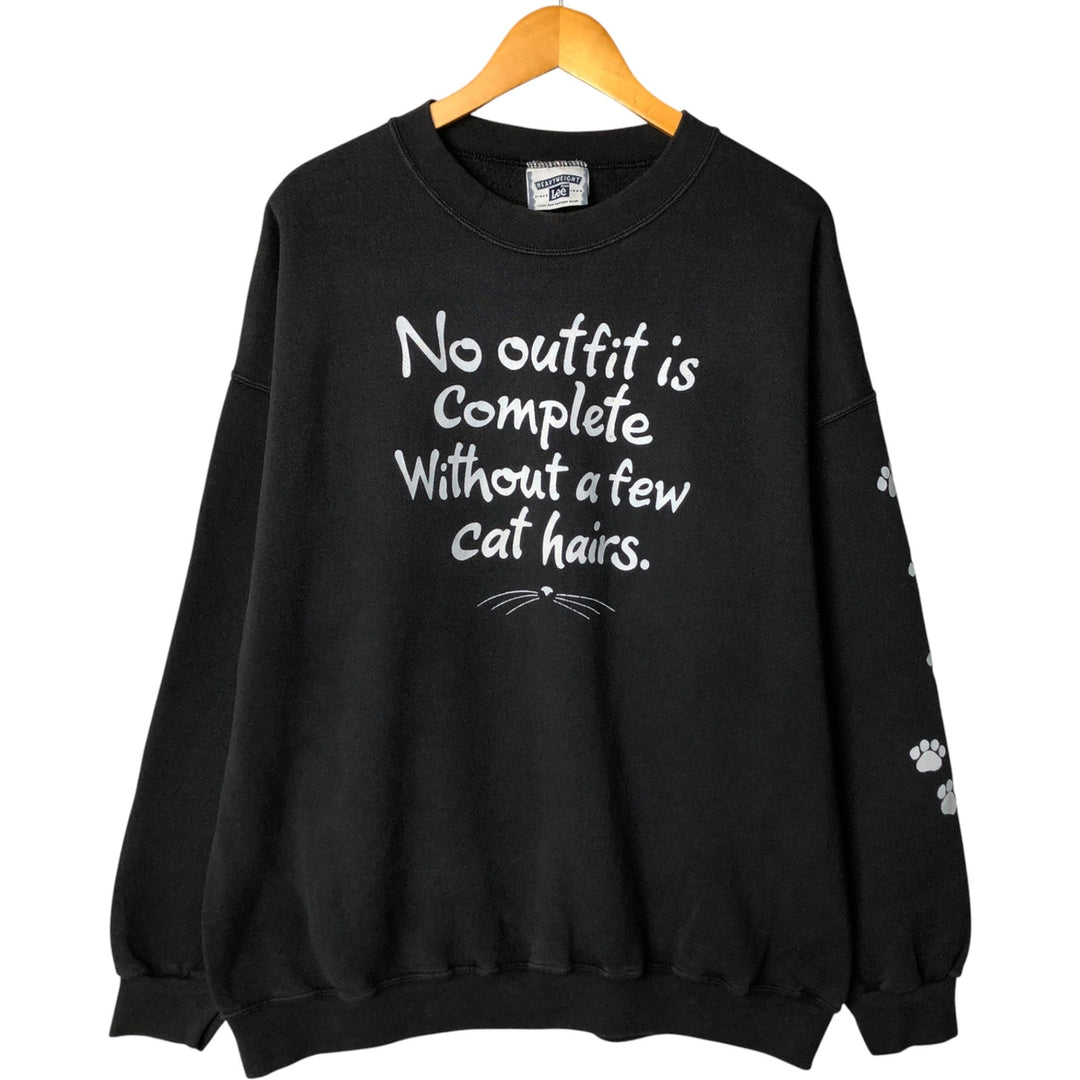 Vintage Lee Heavyweight Message Print Sweatshirt from the 90s-00s, Men's Size XXL cotton black type Vintage Second Hand