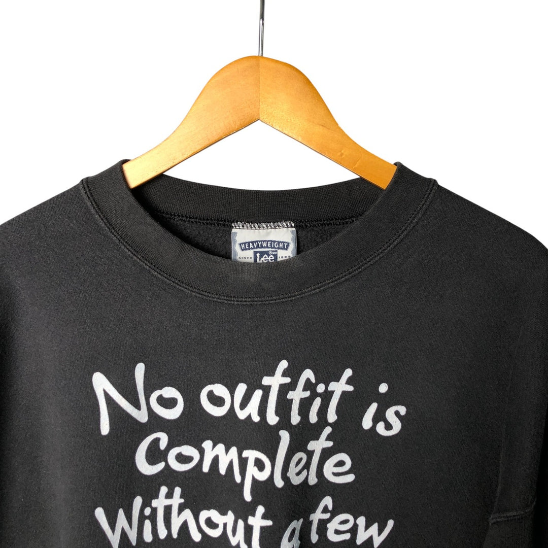 Vintage Lee Heavyweight Message Print Sweatshirt from the 90s-00s, Men's Size XXL cotton black type Vintage Second Hand