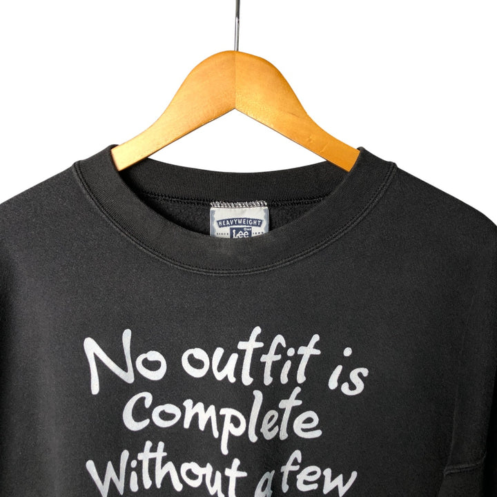 Vintage Lee Heavyweight Message Print Sweatshirt from the 90s-00s, Men's Size XXL cotton black type Vintage Second Hand