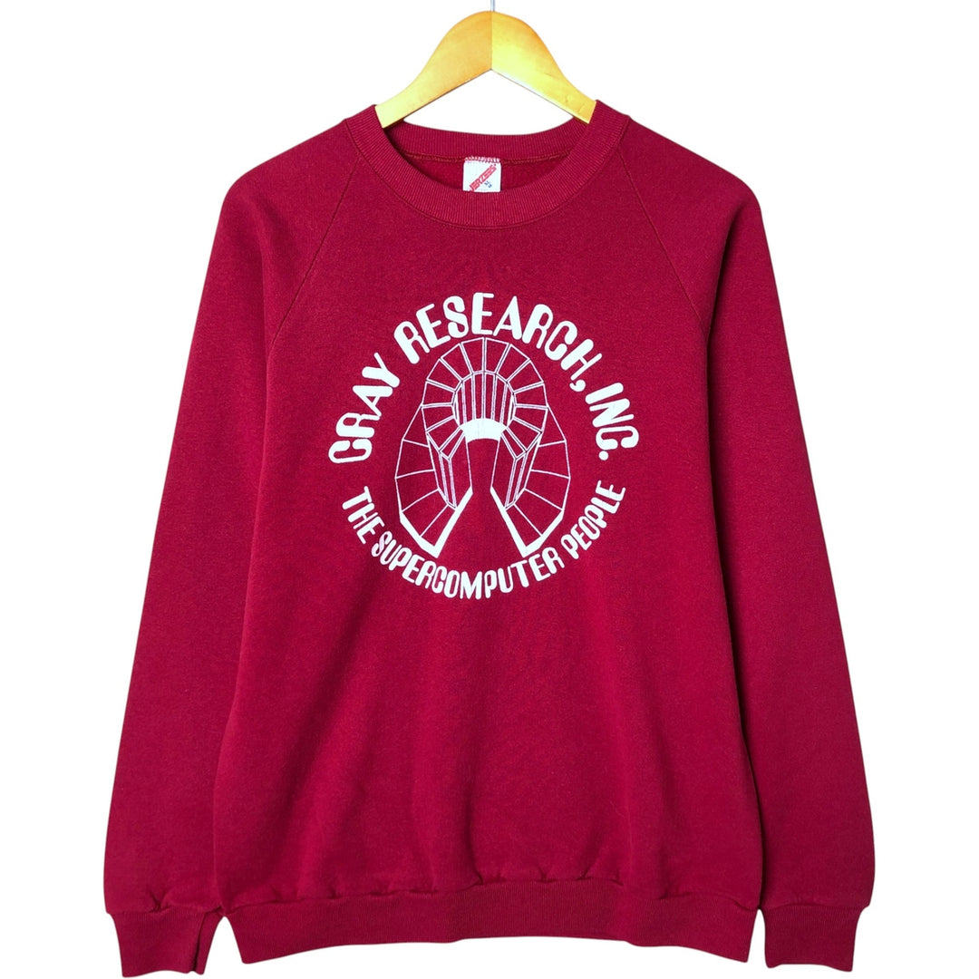 Vintage 1980'S Jerzees printed sweatshirt, made in the USA, men's size XL cotton wine-red Vintage Second Hand
