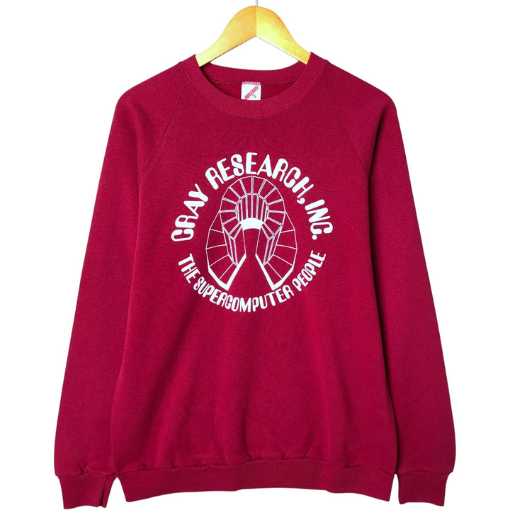 Vintage 1980'S Jerzees printed sweatshirt, made in the USA, men's size XL cotton wine-red Vintage Second Hand