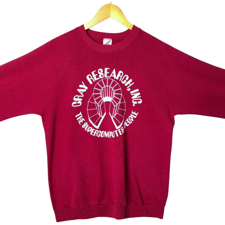 Vintage 1980'S Jerzees printed sweatshirt, made in the USA, men's size XL cotton wine-red Vintage Second Hand