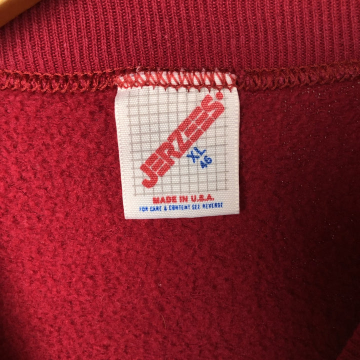 Vintage 1980'S Jerzees printed sweatshirt, made in the USA, men's size XL cotton wine-red Vintage Second Hand
