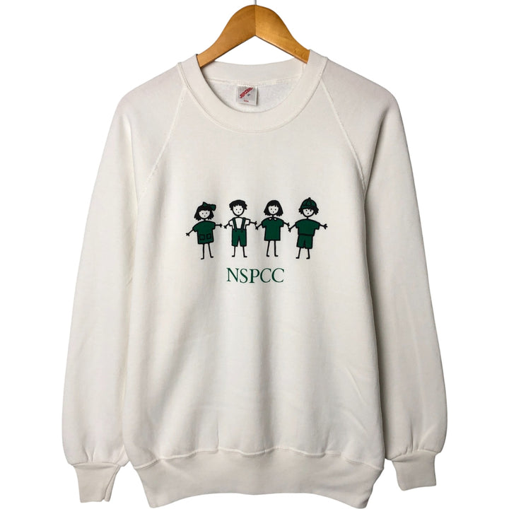 Vintage 80s-90'S Jerzees printed sweatshirt, made in Scotland, men's size XL cotton white type Vintage Second Hand