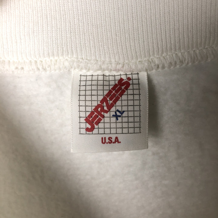 Vintage 80s-90'S Jerzees printed sweatshirt, made in Scotland, men's size XL cotton white type Vintage Second Hand