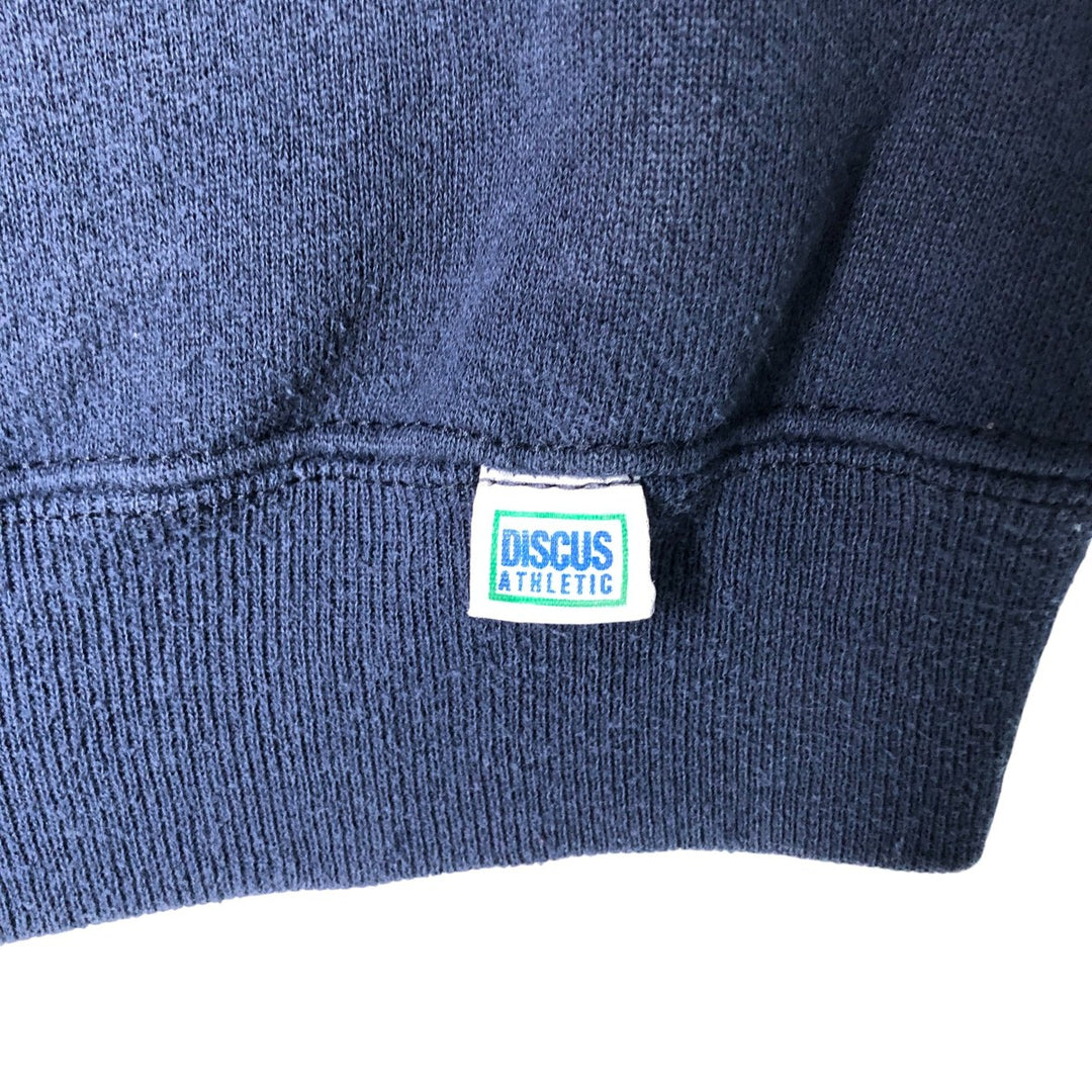Vintage 90'S Discus Athletic print sweatshirt, made in the USA, size M, men's cotton navy blue type Vintage Second Hand