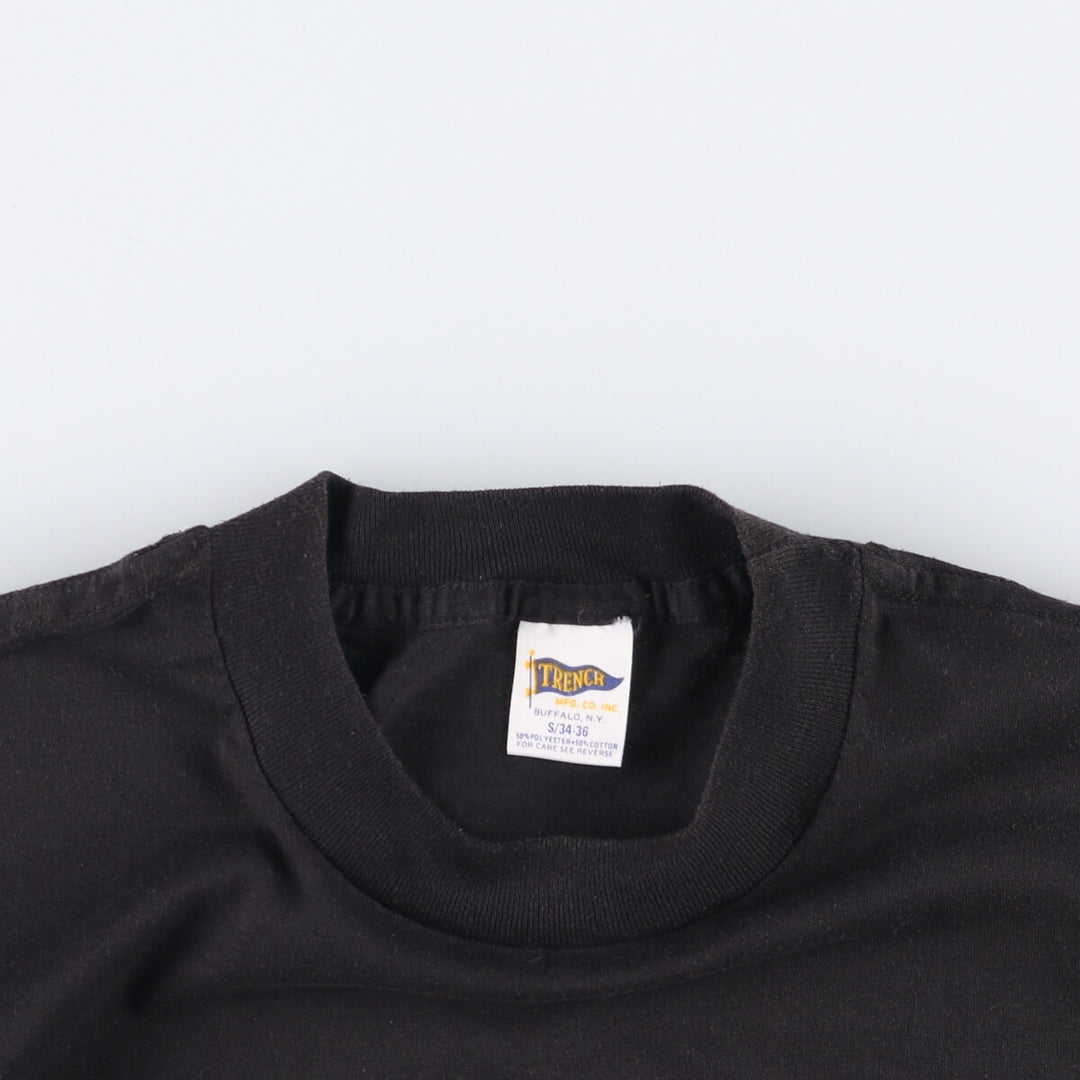 TRENCH MLB SAN FRANCISCO GIANTS Logo Print T-Shirt, Made in USA, Men's Size Small cotton black type Vintage Second Hand