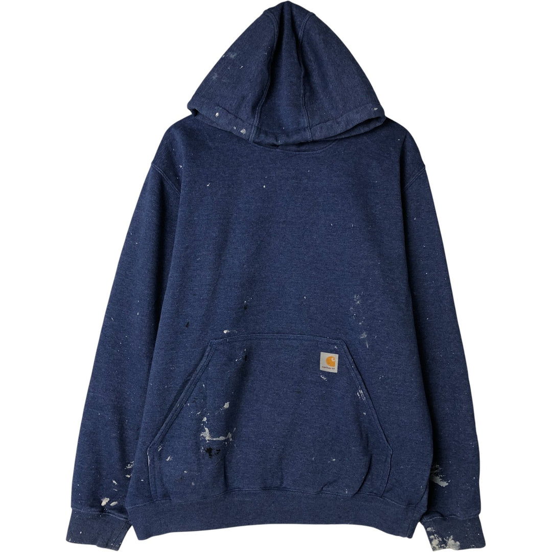 Carhartt Loose Fit Painted Pullover Hoodie, Men's Size L cotton blue type Vintage Second Hand