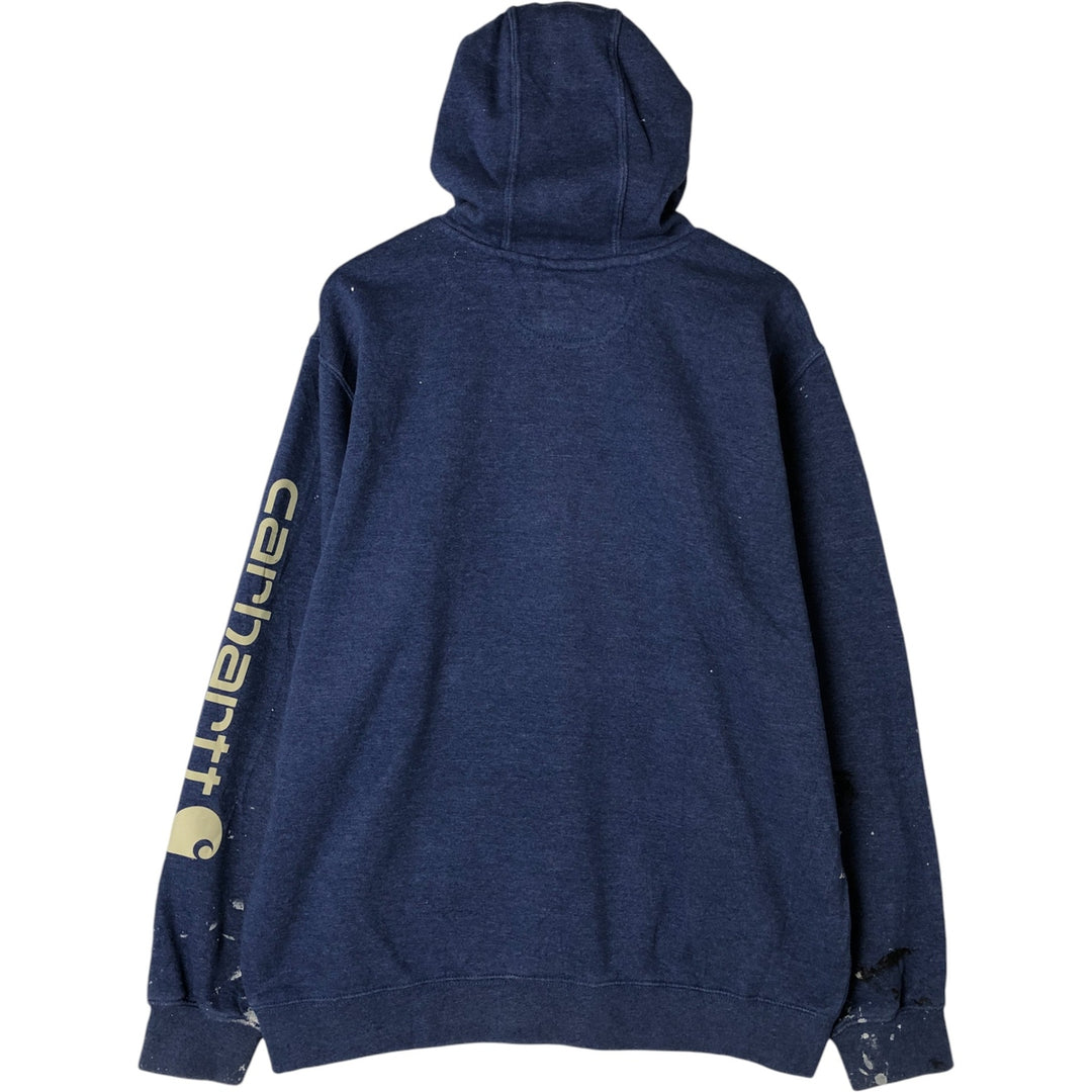 Carhartt Loose Fit Painted Pullover Hoodie, Men's Size L cotton blue type Vintage Second Hand