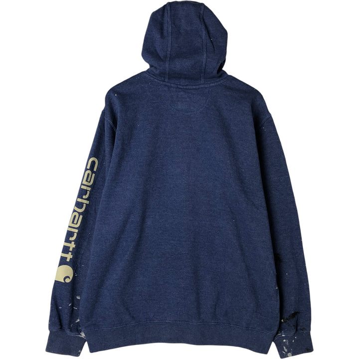 Carhartt Loose Fit Painted Pullover Hoodie, Men's Size L cotton blue type Vintage Second Hand