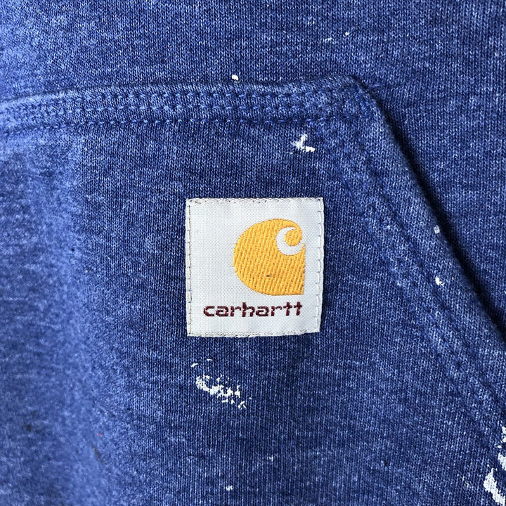 Carhartt Loose Fit Painted Pullover Hoodie, Men's Size L cotton blue type Vintage Second Hand