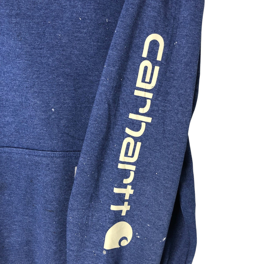 Carhartt Loose Fit Painted Pullover Hoodie, Men's Size L cotton blue type Vintage Second Hand