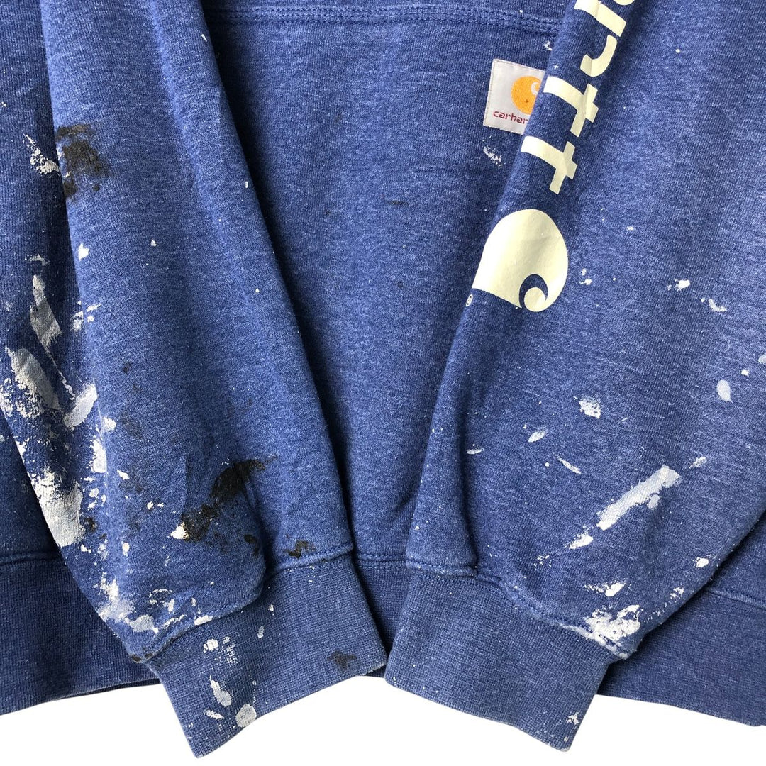 Carhartt Loose Fit Painted Pullover Hoodie, Men's Size L cotton blue type Vintage Second Hand