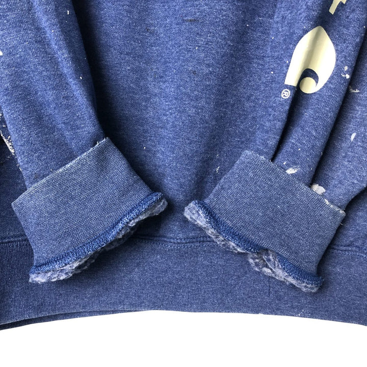 Carhartt Loose Fit Painted Pullover Hoodie, Men's Size L cotton blue type Vintage Second Hand