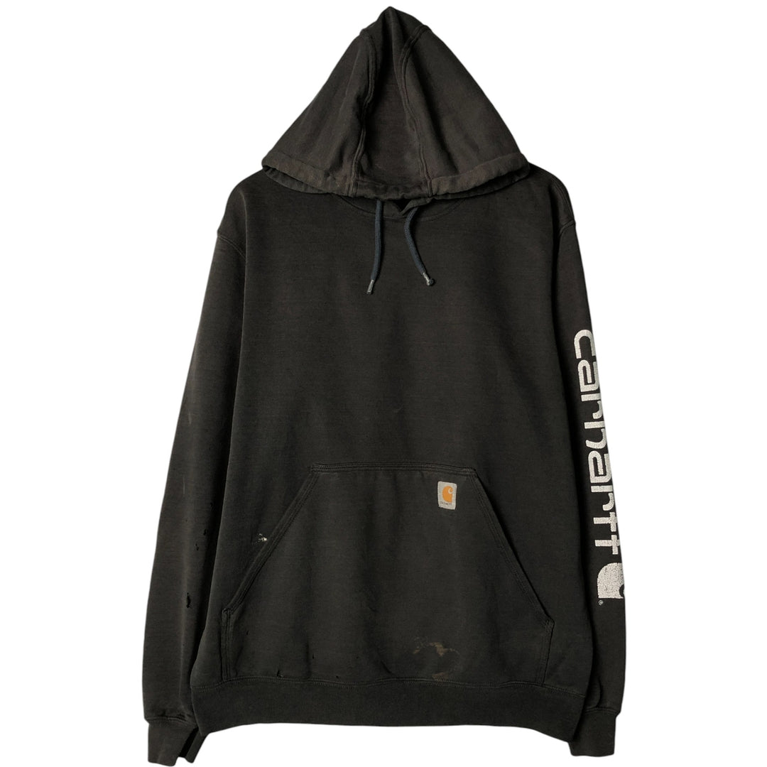 Carhartt ORIGINAL FIT sweatshirt pullover hoodie, men's size L unclear Charcoal Vintage Second Hand