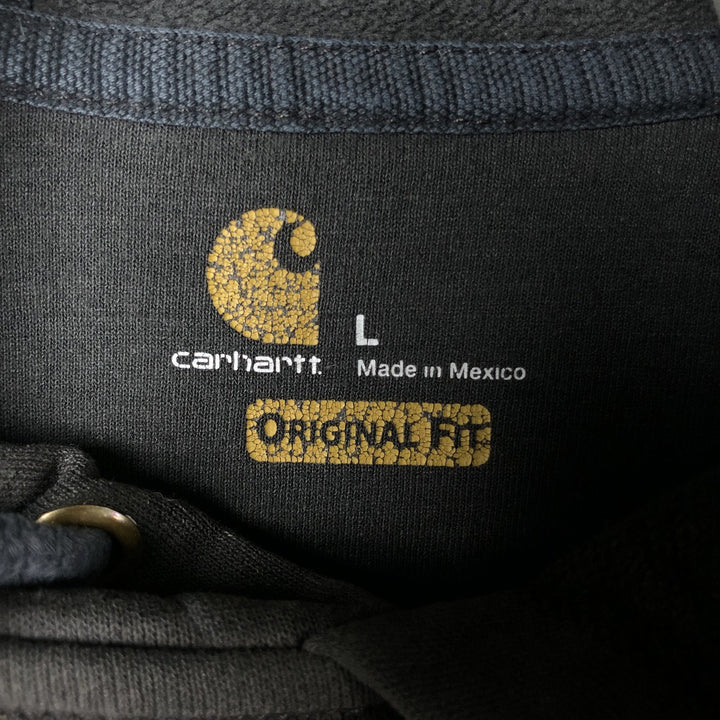 Carhartt ORIGINAL FIT sweatshirt pullover hoodie, men's size L unclear Charcoal Vintage Second Hand