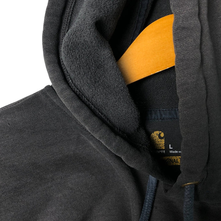 Carhartt ORIGINAL FIT sweatshirt pullover hoodie, men's size L unclear Charcoal Vintage Second Hand