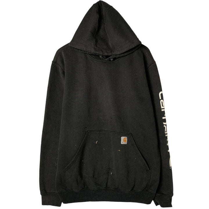 Carhartt ORIGINAL FIT sweatshirt pullover hoodie, men's size L cotton Charcoal Vintage Second Hand