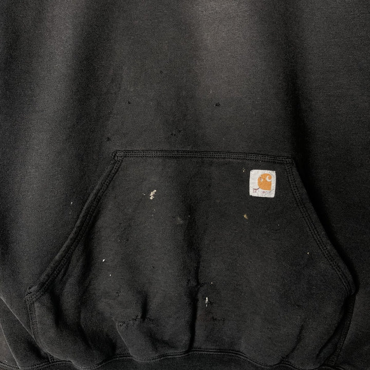 Carhartt ORIGINAL FIT sweatshirt pullover hoodie, men's size L cotton Charcoal Vintage Second Hand