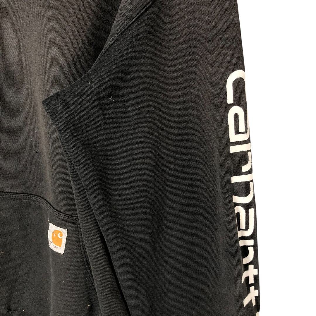 Carhartt ORIGINAL FIT sweatshirt pullover hoodie, men's size L cotton Charcoal Vintage Second Hand