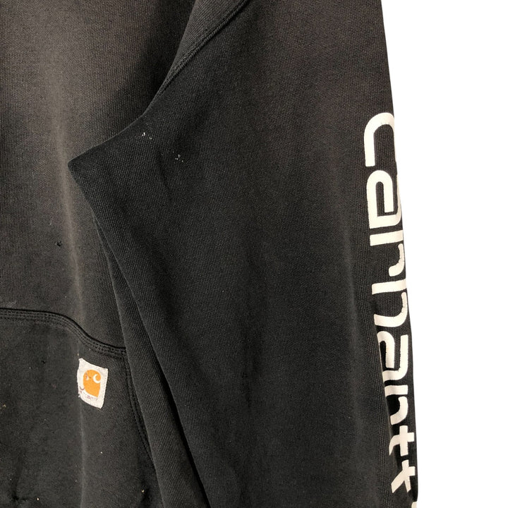 Carhartt ORIGINAL FIT sweatshirt pullover hoodie, men's size L cotton Charcoal Vintage Second Hand