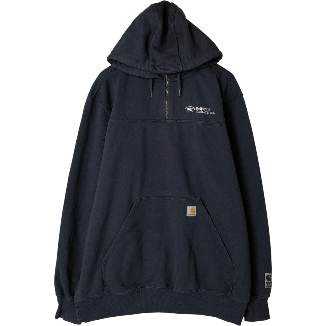 Carhartt Original Fit Rain Defender Half-Zip Advanced Sweat Pullover Hoodie cotton navy blue type Vintage Second Hand