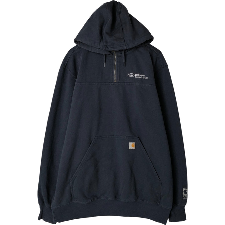 Carhartt Original Fit Rain Defender Half-Zip Advanced Sweat Pullover Hoodie cotton navy blue type Vintage Second Hand
