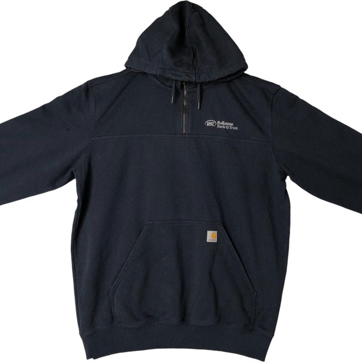 Carhartt Original Fit Rain Defender Half-Zip Advanced Sweat Pullover Hoodie cotton navy blue type Vintage Second Hand