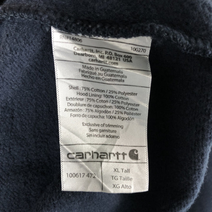 Carhartt Original Fit Rain Defender Half-Zip Advanced Sweat Pullover Hoodie cotton navy blue type Vintage Second Hand
