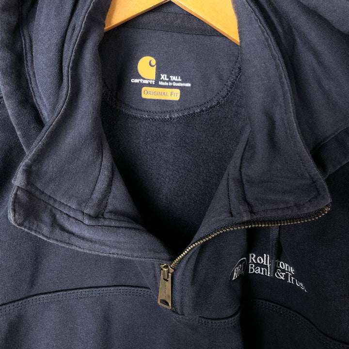 Carhartt Original Fit Rain Defender Half-Zip Advanced Sweat Pullover Hoodie cotton navy blue type Vintage Second Hand