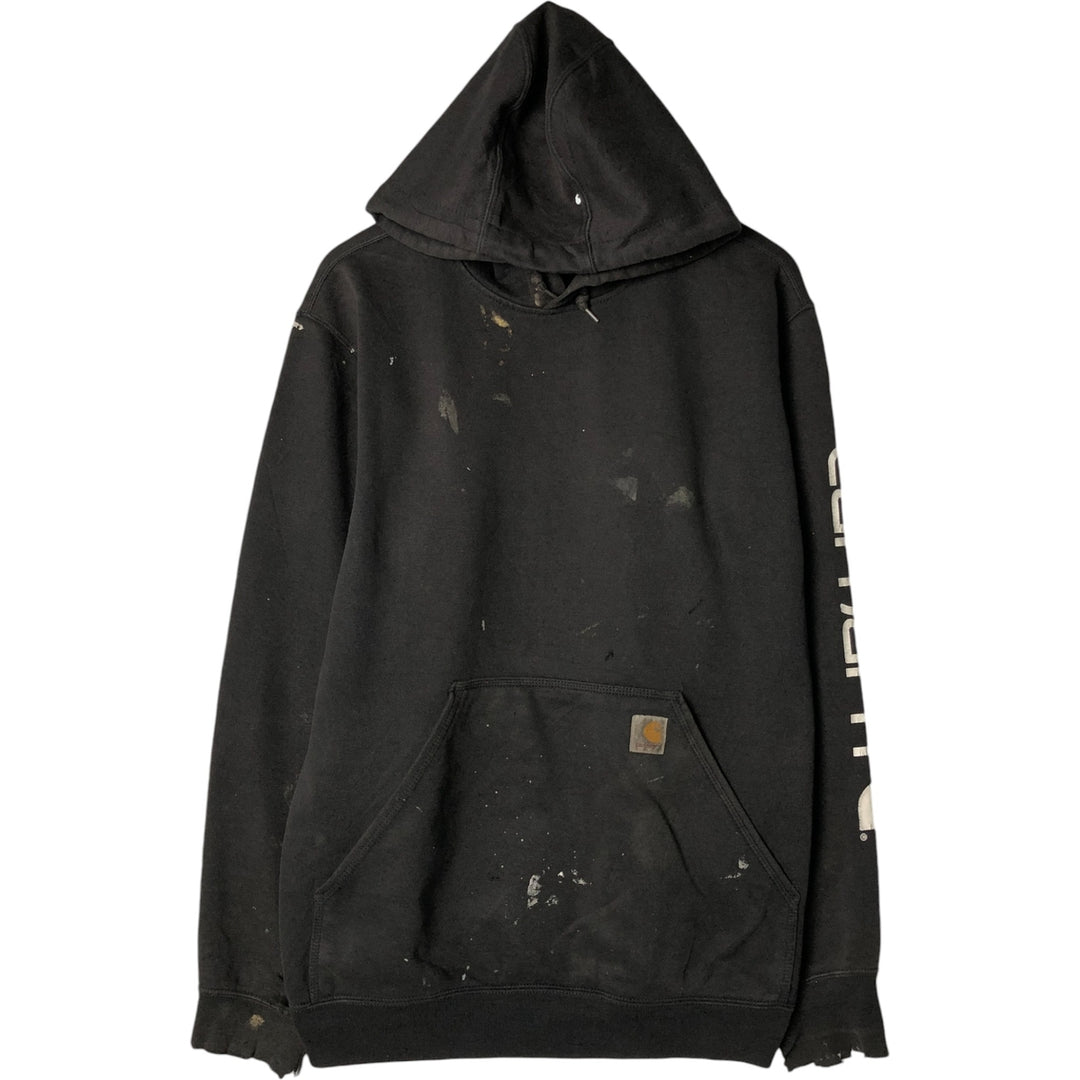 Carhartt Loose Fit Sweat Pullover Hoodie, Men's M Size cotton Charcoal Vintage Second Hand