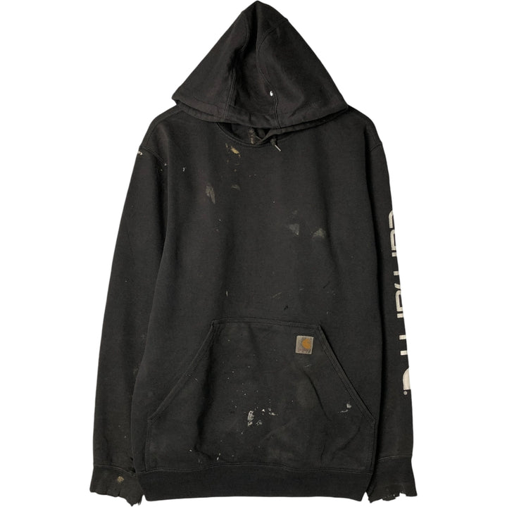 Carhartt Loose Fit Sweat Pullover Hoodie, Men's M Size cotton Charcoal Vintage Second Hand