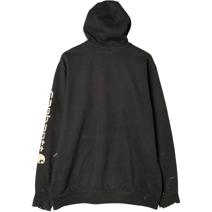 Carhartt Loose Fit Sweat Pullover Hoodie, Men's M Size cotton Charcoal Vintage Second Hand
